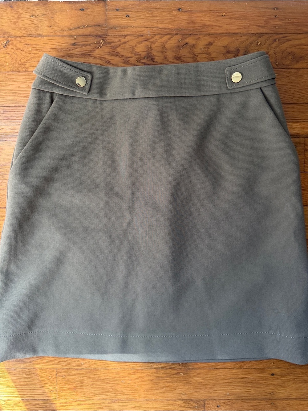 H&M Olive Mini Skirt with Decorative Buttons